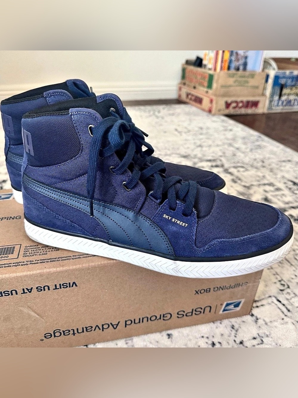 PUMA Sky Street Vulc Navy High Top Men’s 12